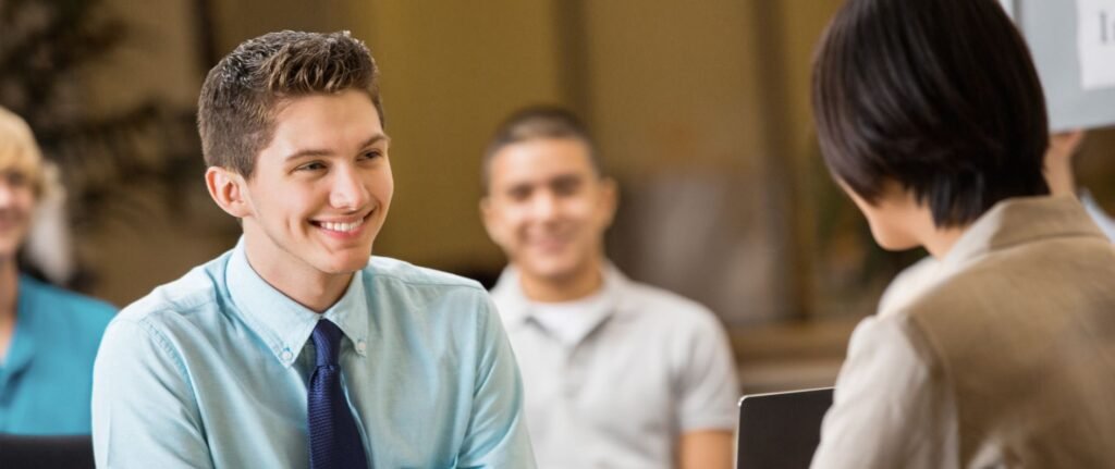 University recruiter in the photo